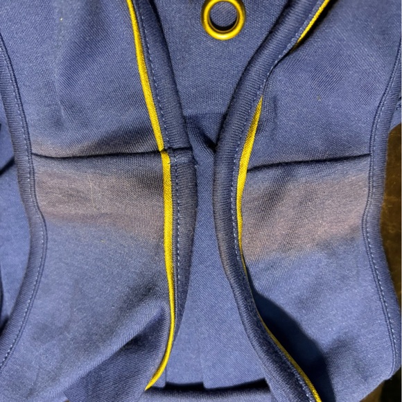 Quacker Factory Womens Jacket Tank Set Blue Gold Zip Bling Pockets *FLAW - Picture 3 of 7